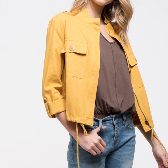 Mustard Yellow Zip up jacket - Picture 3 of 4